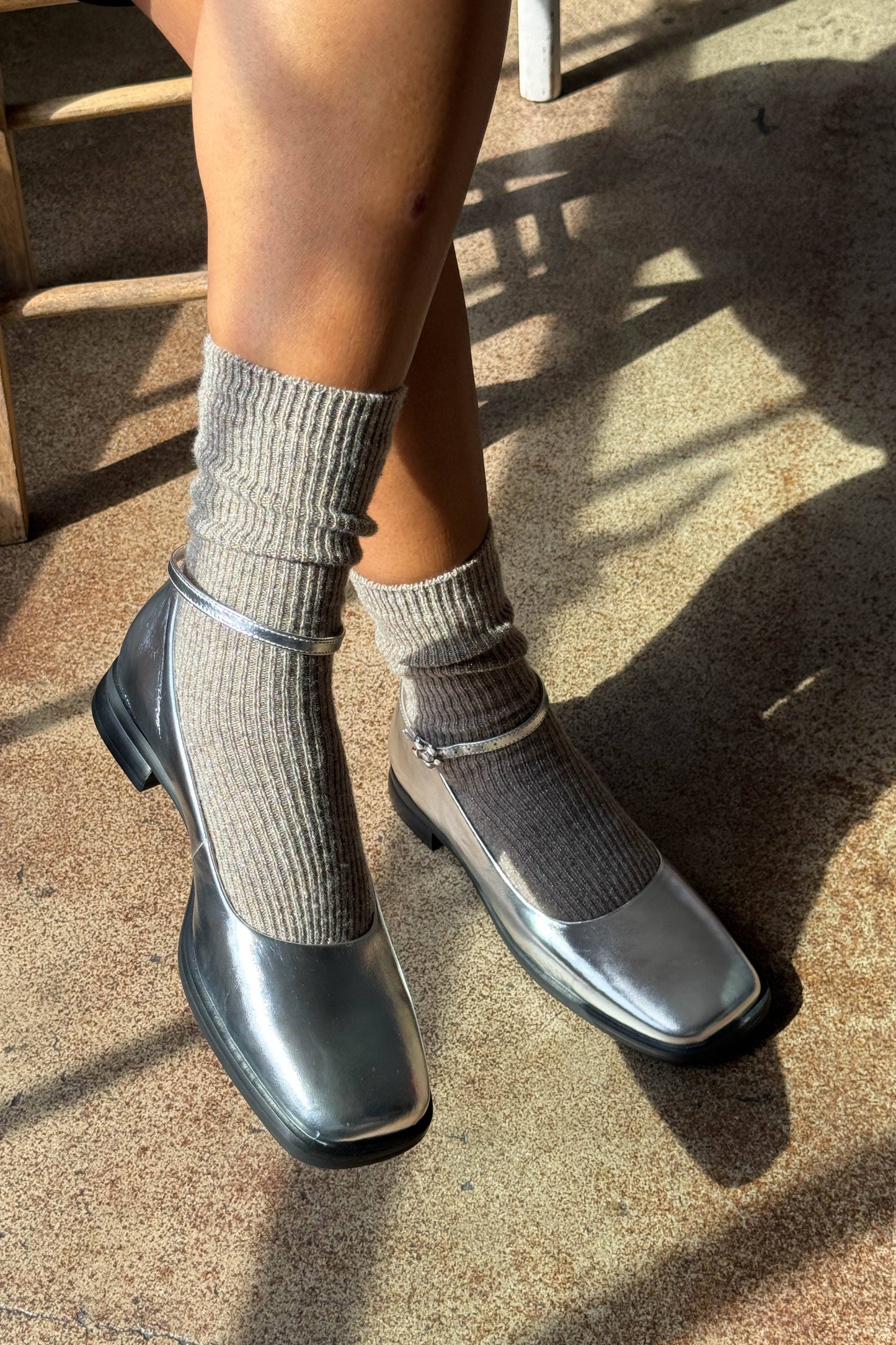 Winter Sparkle Socks in Champagne