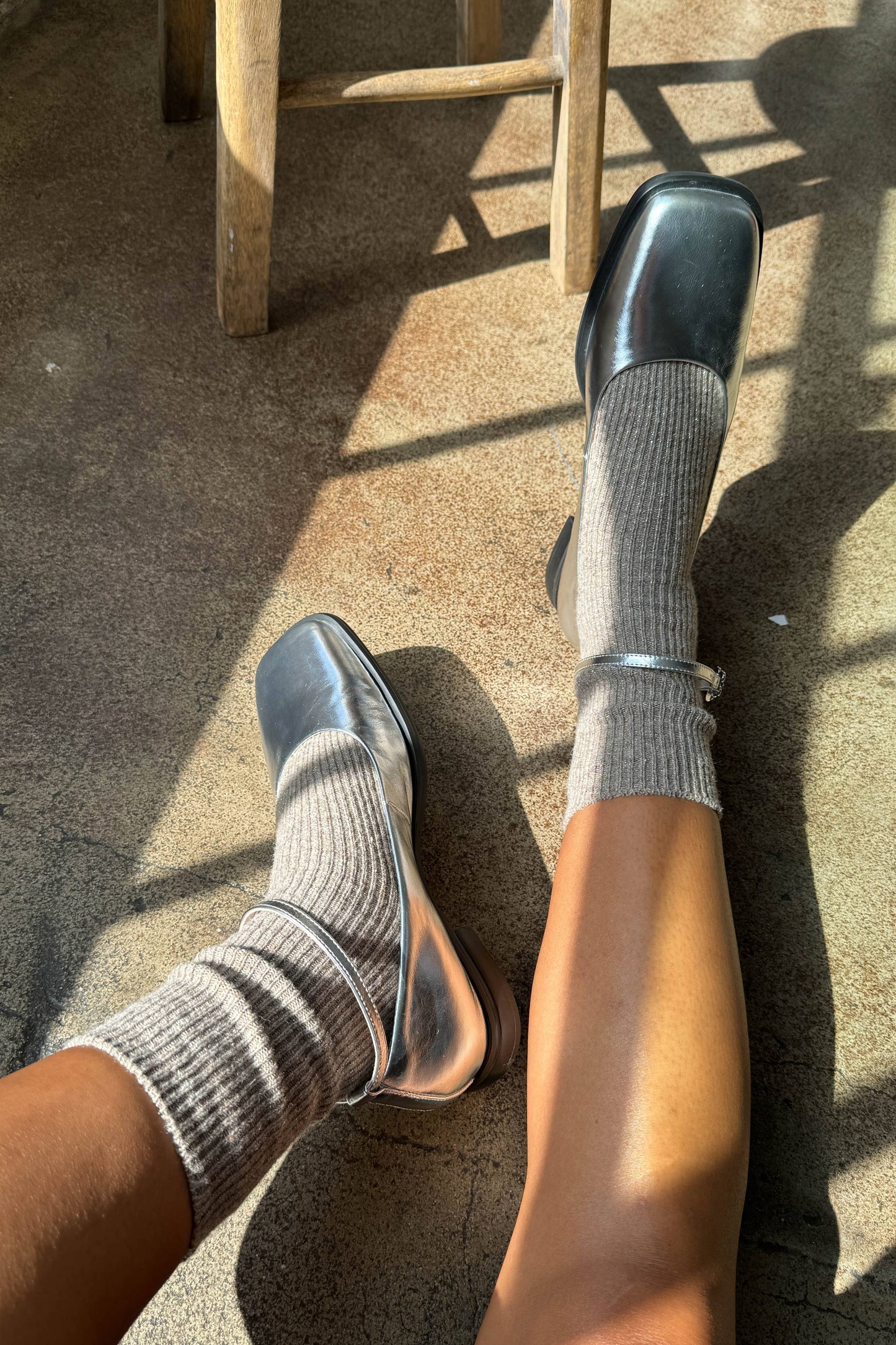 Winter Sparkle Socks in Champagne