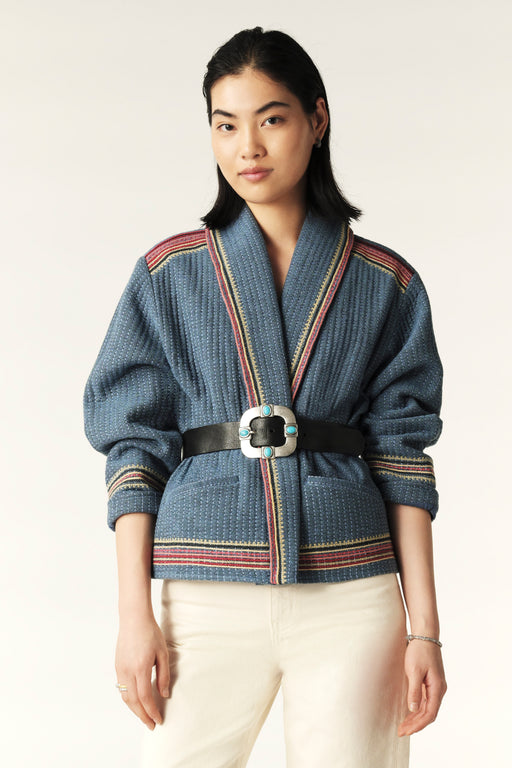 Ba&sh Cardigan Ciago Kimono Jacket in Blue