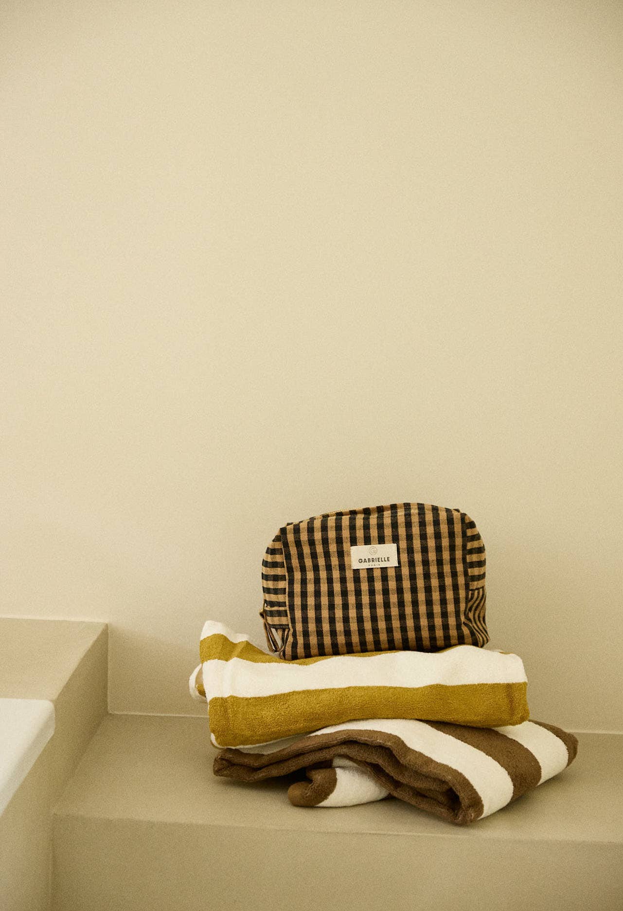 Vichy Café cotton toiletry bag