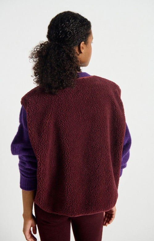 American Vintage Hoktown Vest in Bordeaux Chine