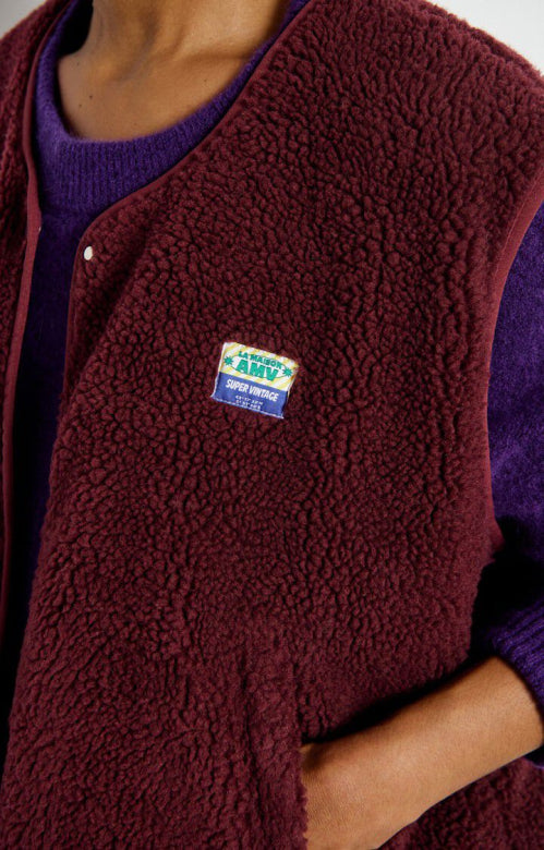 American Vintage Hoktown Vest in Bordeaux Chine
