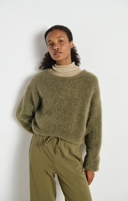 American Vintage Niby Knit in Sage Khaki