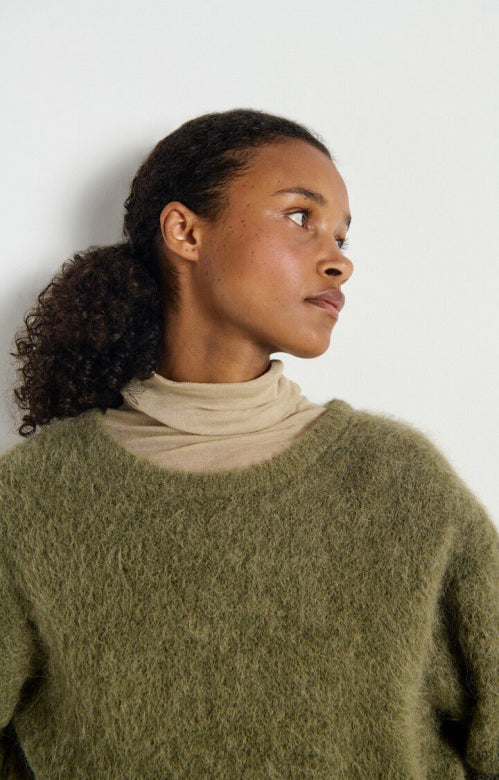 American Vintage Niby Knit in Sage Khaki