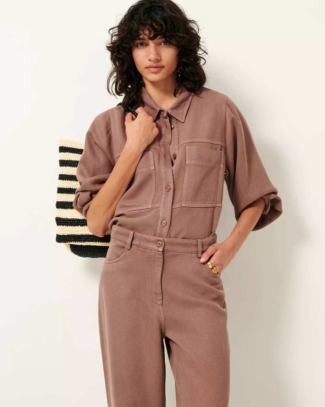 Sessun Leone Overshirt in Marble Rose