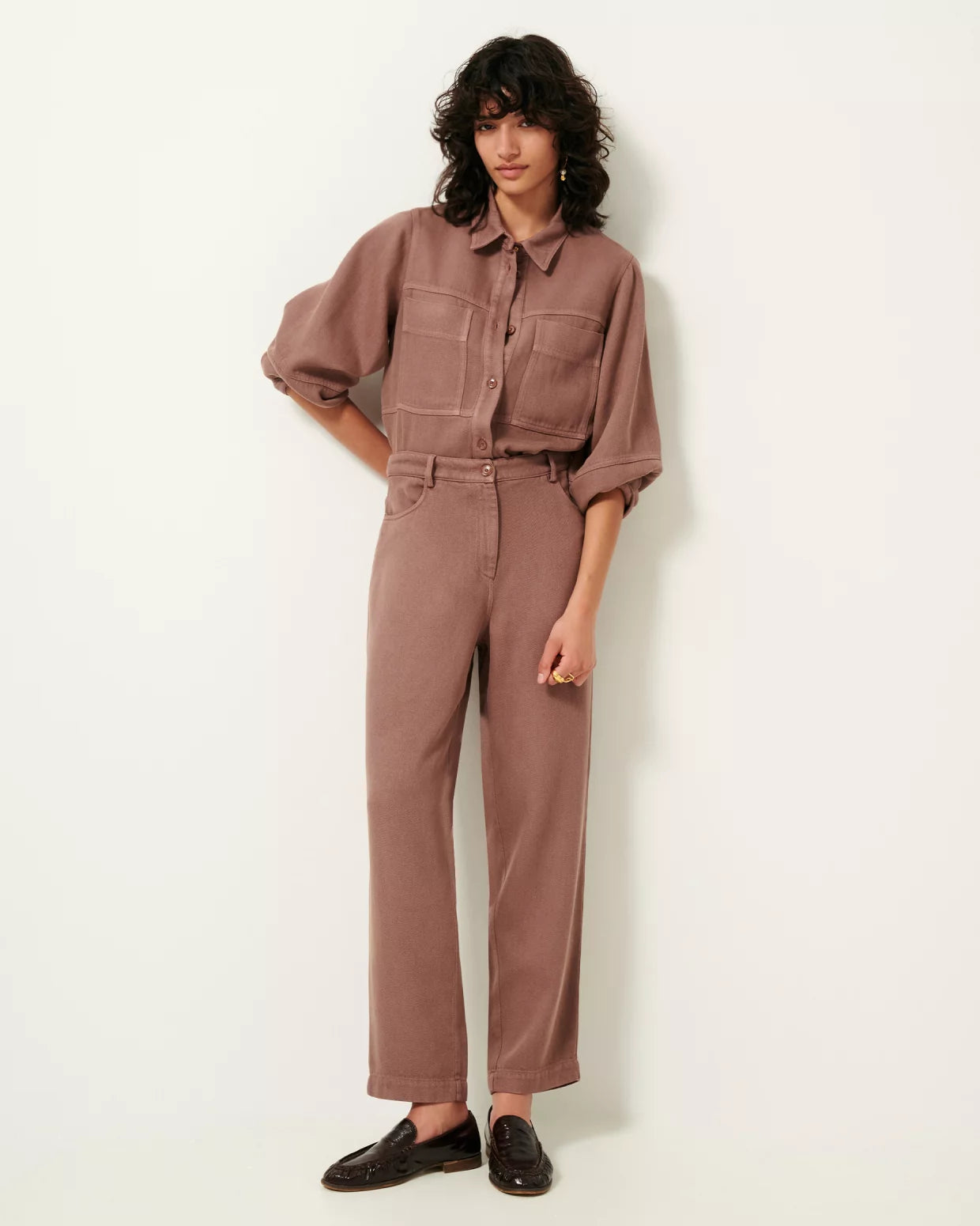 Sessun Leone Overshirt in Marble Rose