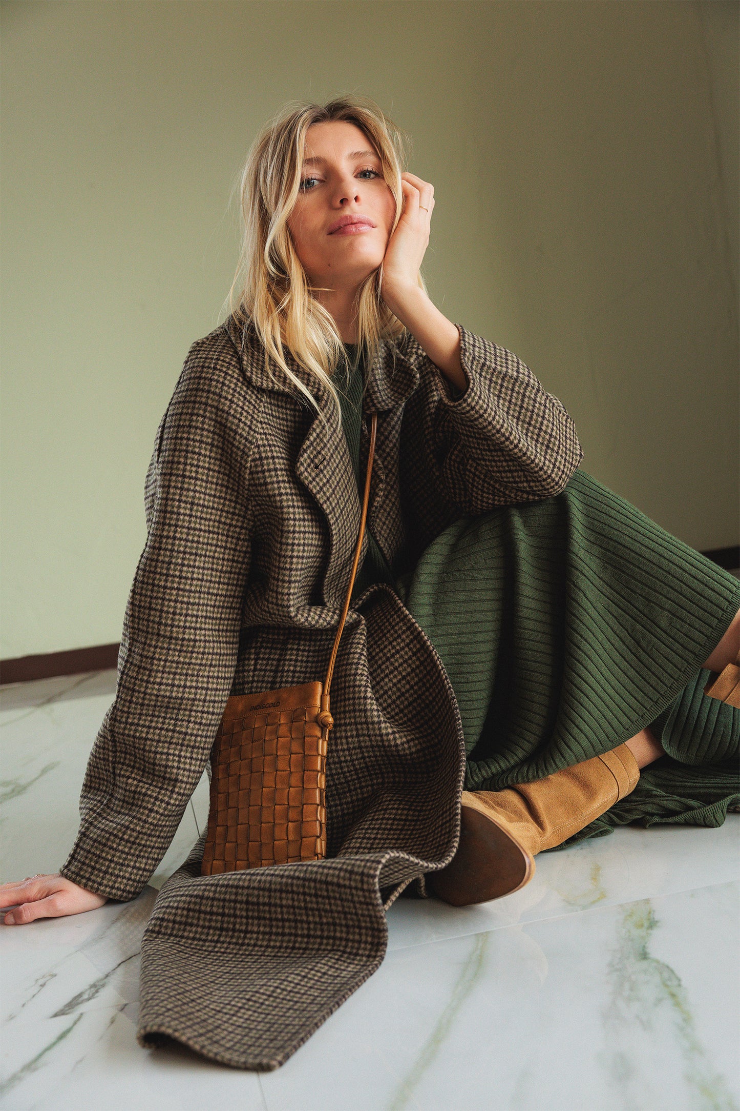 Indi & Cold Wool Coat in Oliva