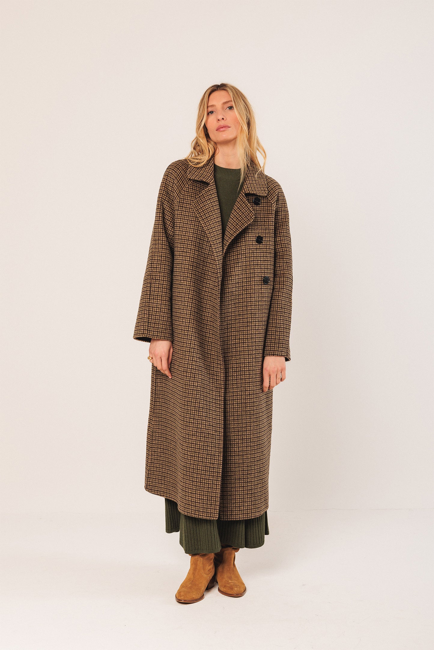 Indi & Cold Wool Coat in Oliva