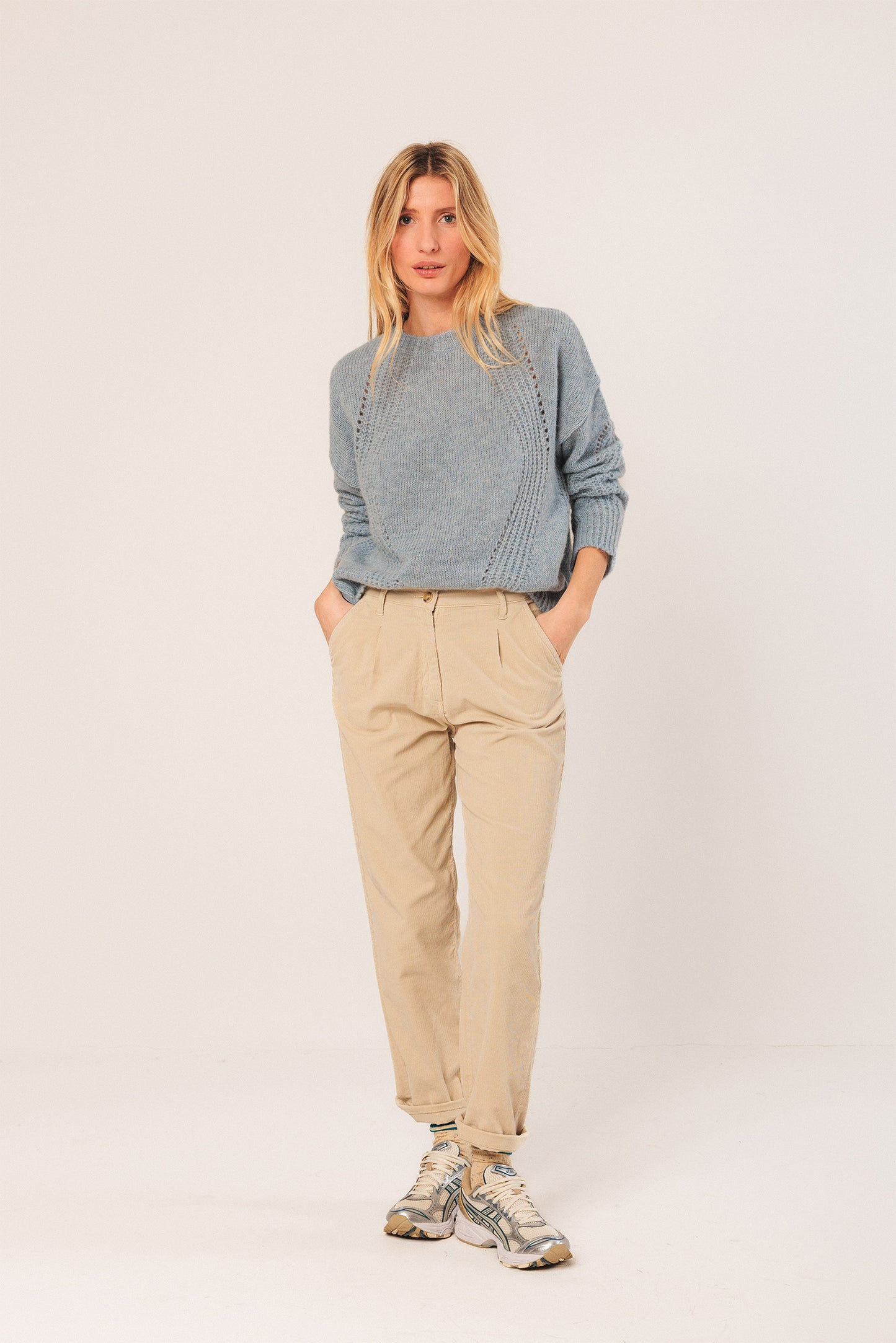 Indi & Cold Knit in Dusty Blue