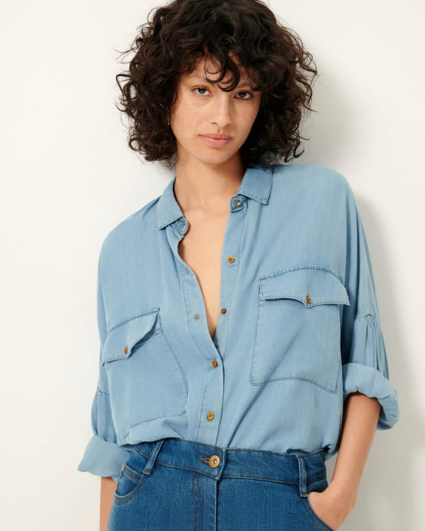 Sessun Botania Soft Chambray Shirt in Provencial Bue