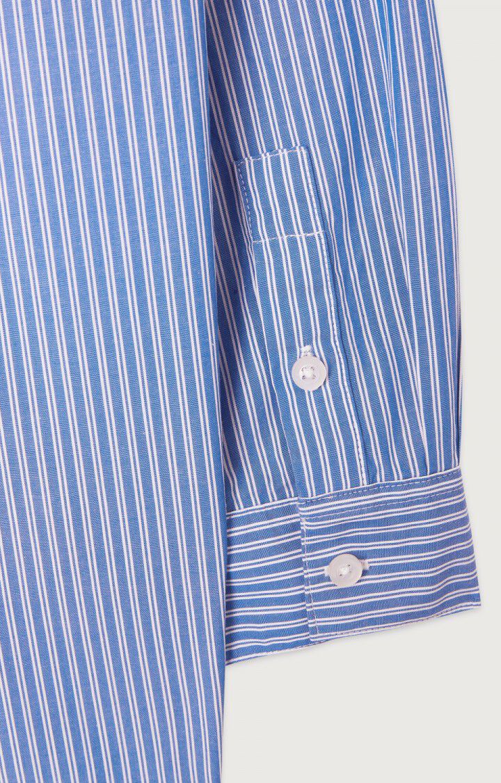 American Vintage Zatybay Shirt in Aqua Stripes