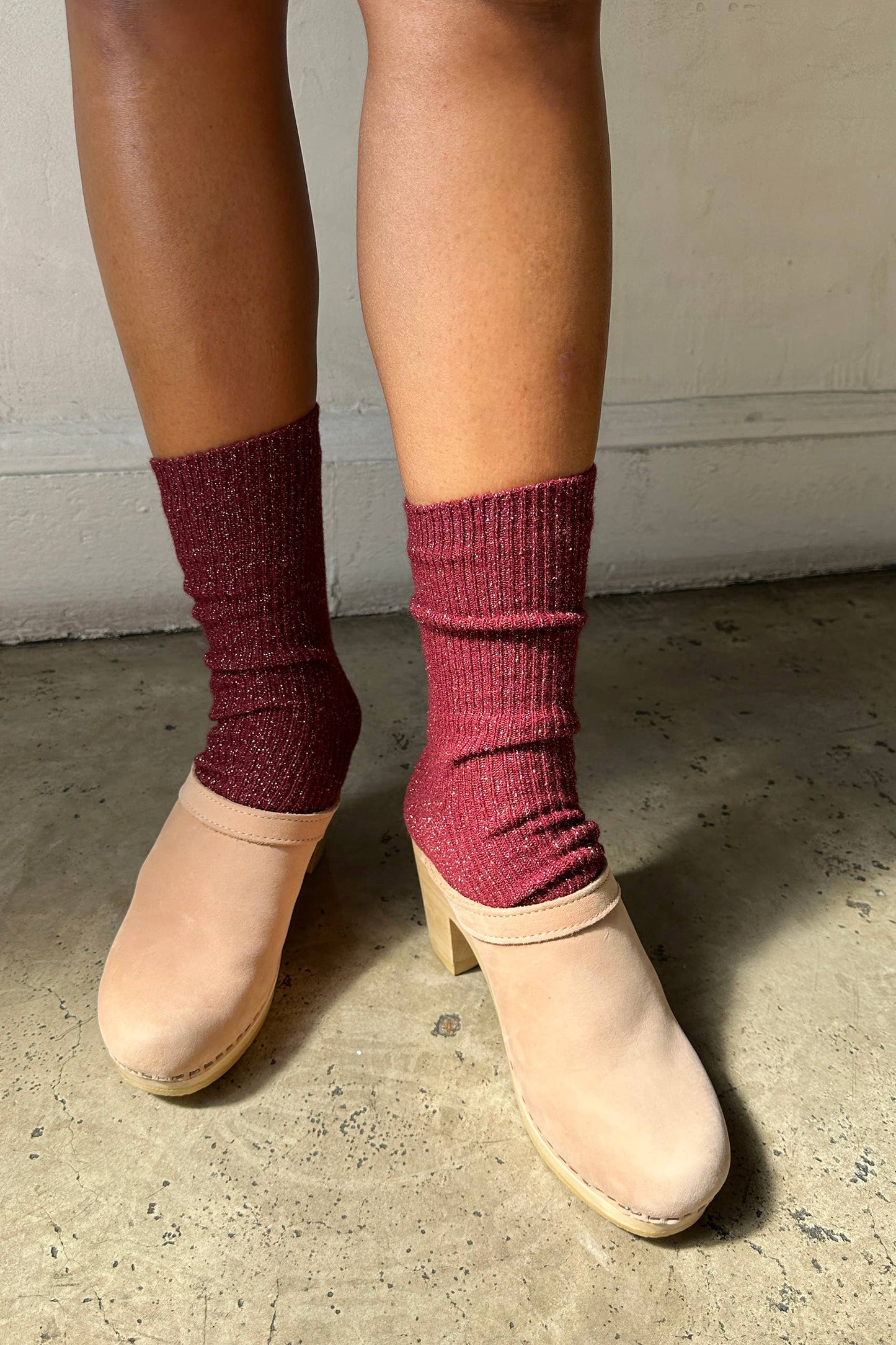 Winter Sparkle Socks in Champagne