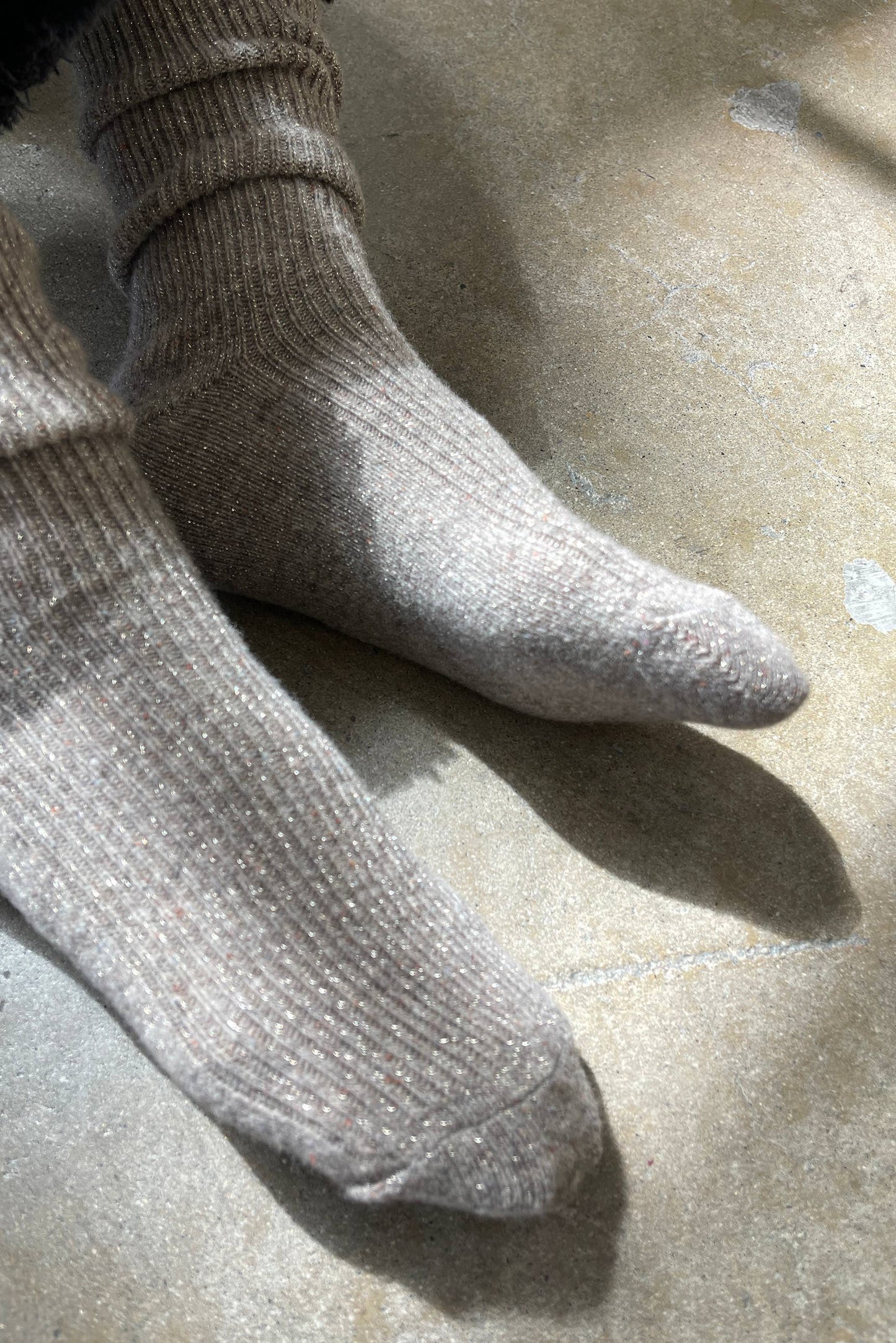 Winter Sparkle Socks in Champagne