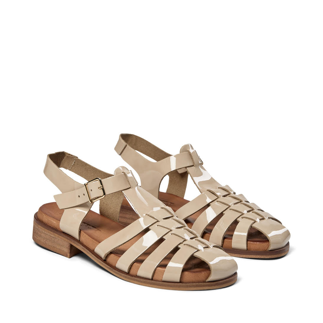 Lilli Sandal in Beige Patent