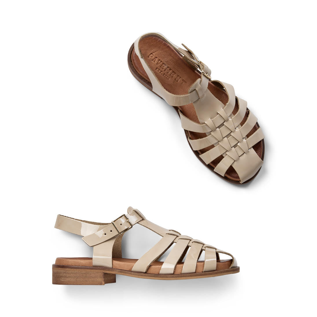 Lilli Sandal in Beige Patent