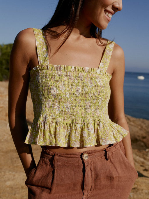Indi & Cold Liberty Crop Top in Fluorescent Lime