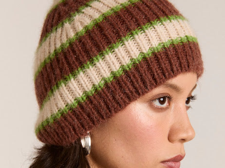 Damson Madder Stripe Beanie