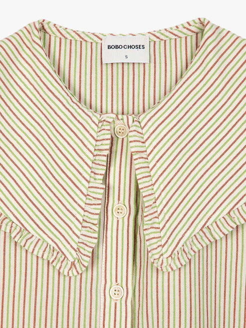Bobo Choses Striped oversized collar shirt