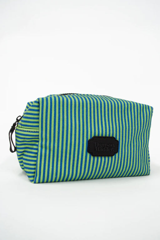 Damson Madder Wash Bag in Green and Blue Stripes