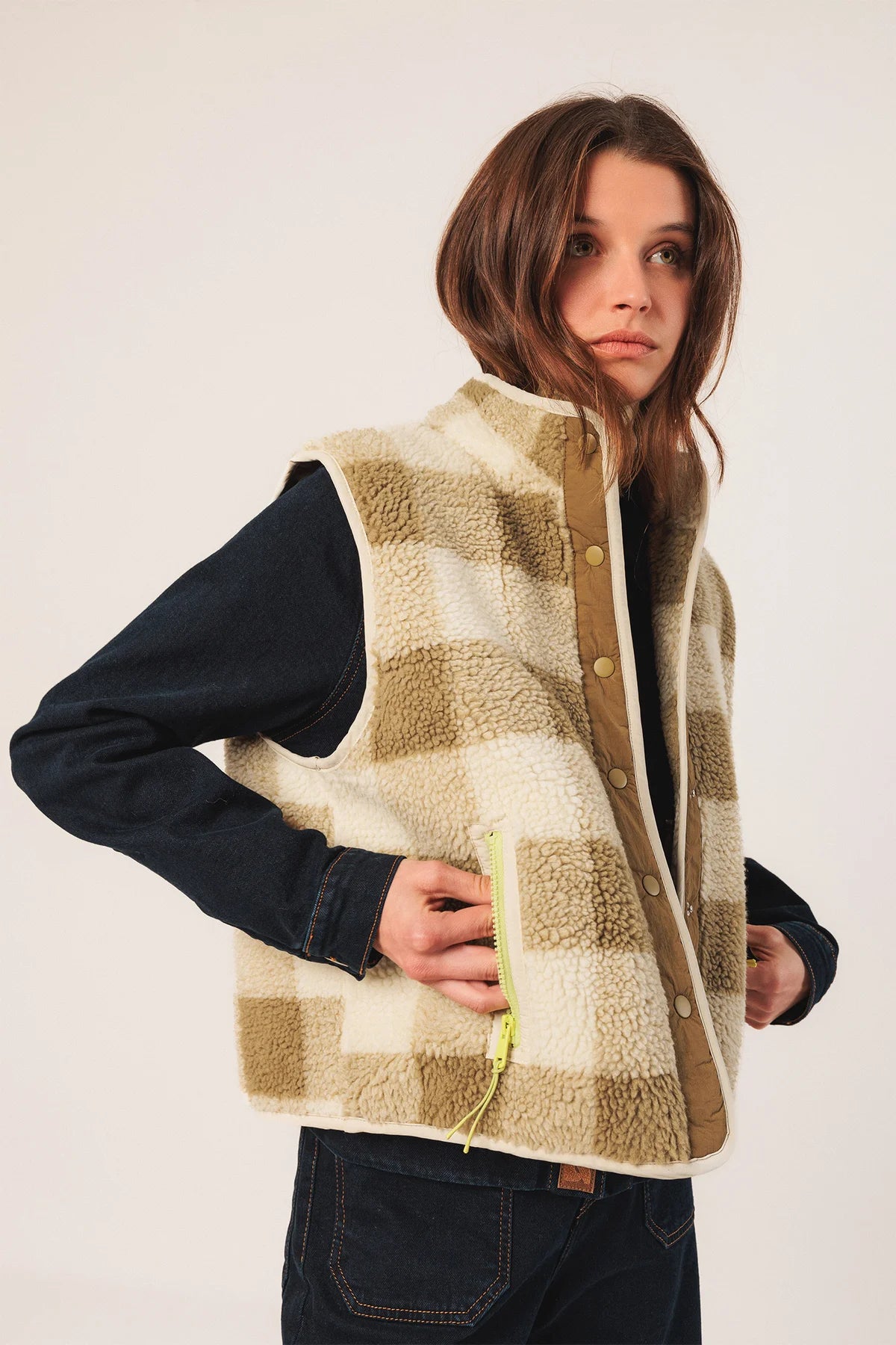 Indi and Cold Check Gilet