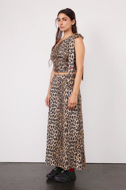 Damson Madder Hyan Midi Skirt in Leopard Print