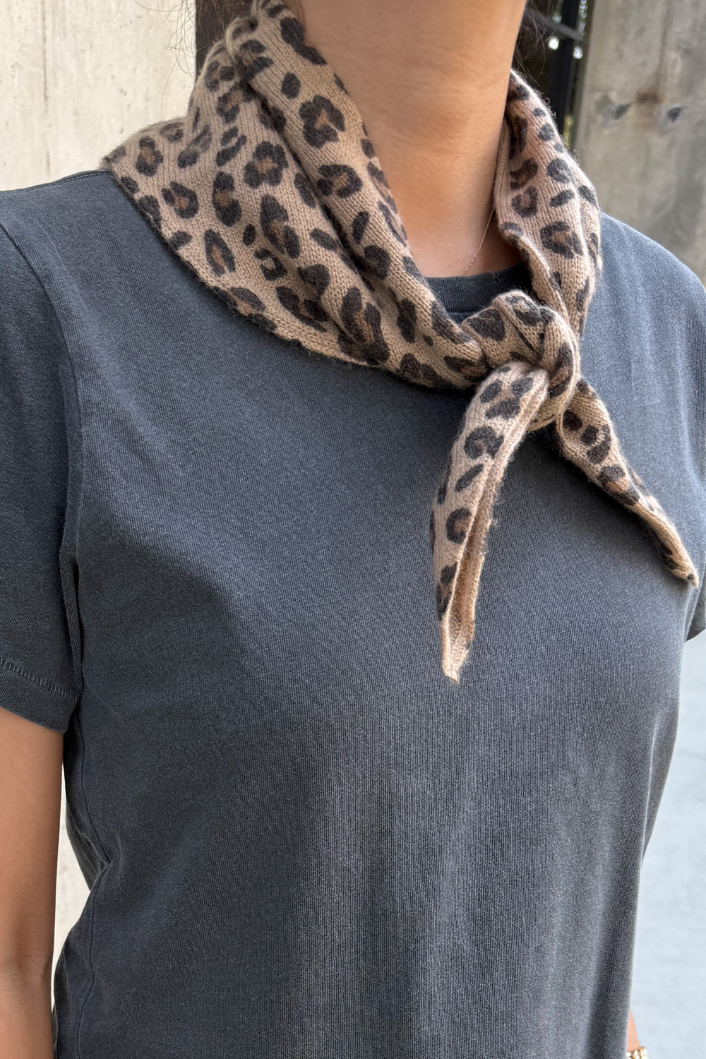 Le Bon Shoppe leopard cashmere triangle scarf