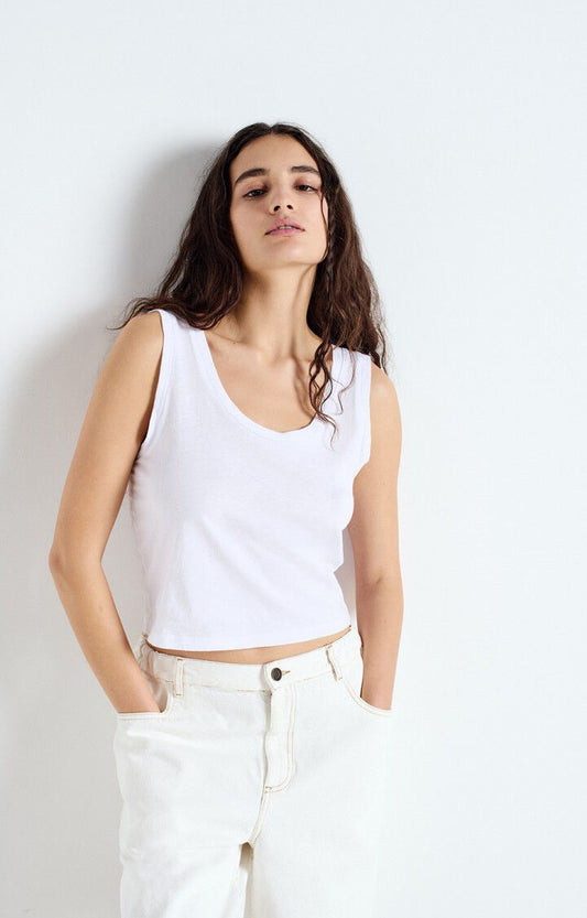 American Vintage Tank Top Apolu in White