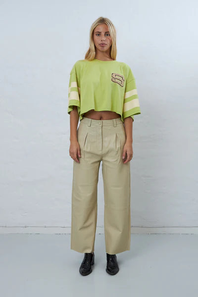Stella Nova Boxy Cropped T-Shirt in Summer Green