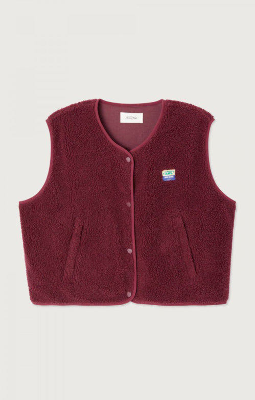 American Vintage Hoktown Vest in Bordeaux Chine