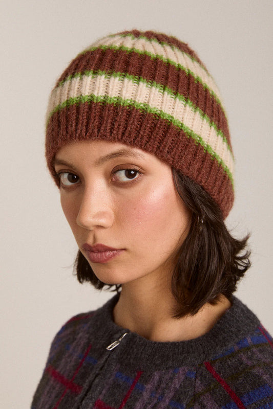 Damson Madder Stripe Beanie