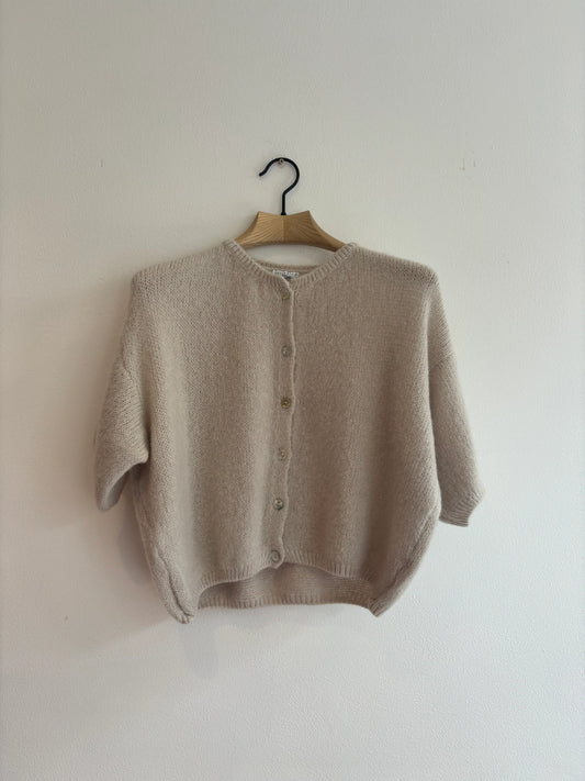 Stone Mohair Cardigan