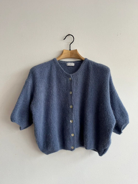 Denim Blue Mohair Cardigan