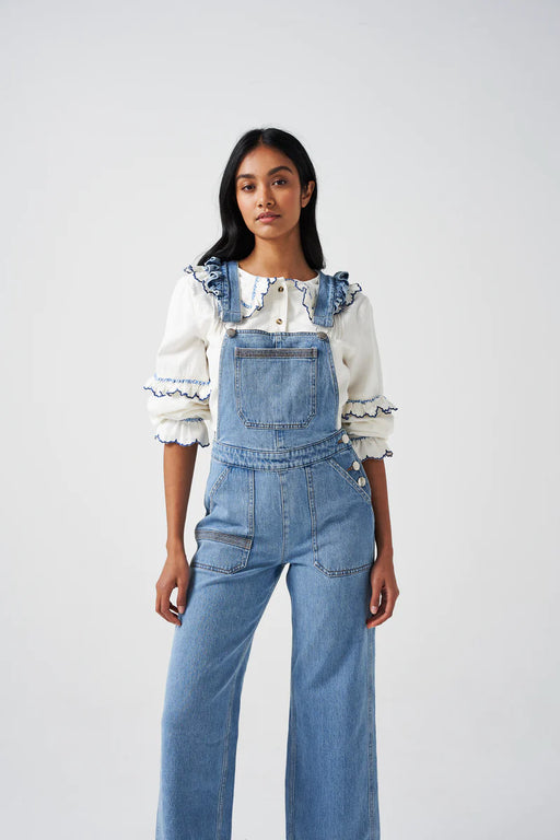 Seventy + Mochi Elodie Frill Dungaree in Rodeo Vintage