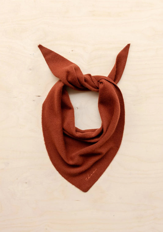 Merino Triangle Scarf in Rust