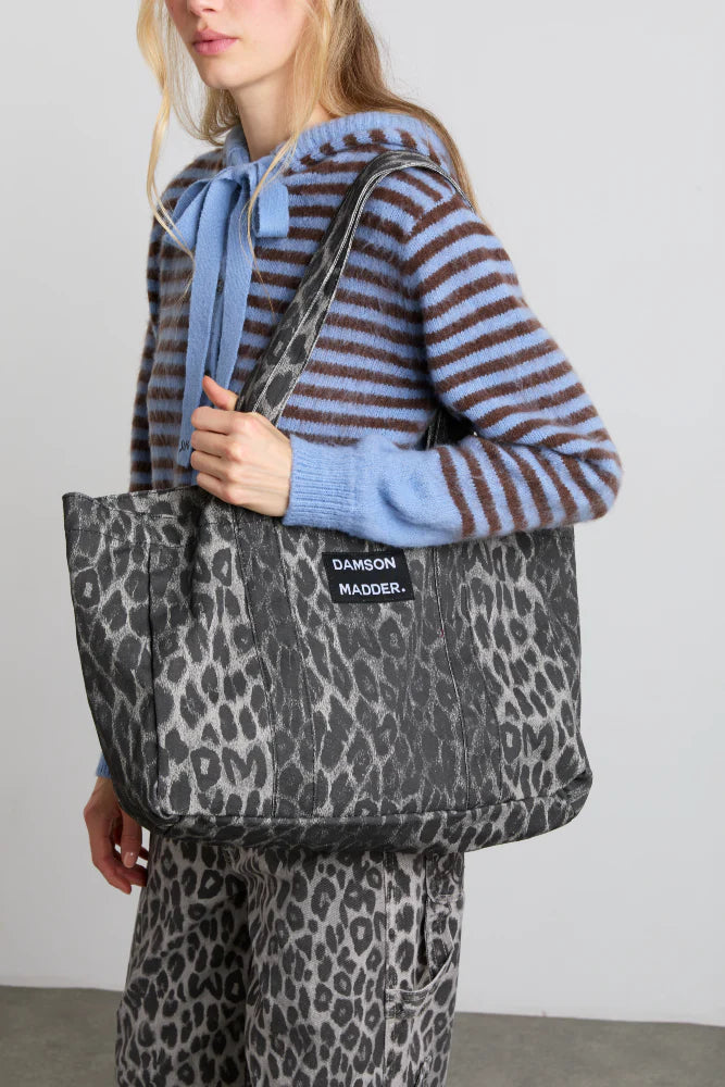 Damson Madder Canvas Tote Bag in Leopard