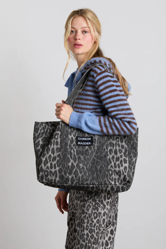 Damson Madder Canvas Tote Bag in Leopard