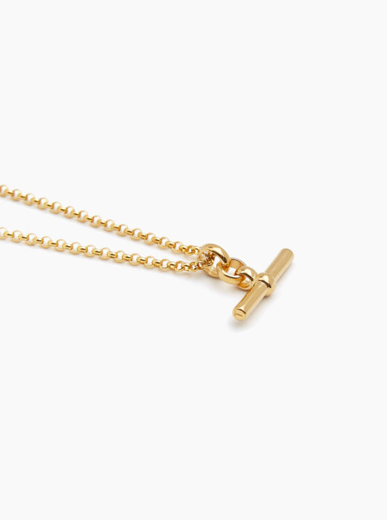 Tilly Sveaas Small Gold T-Bar On Belcher Chain