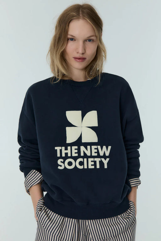 The New Society Space Woman Sweater in Midnight Navy