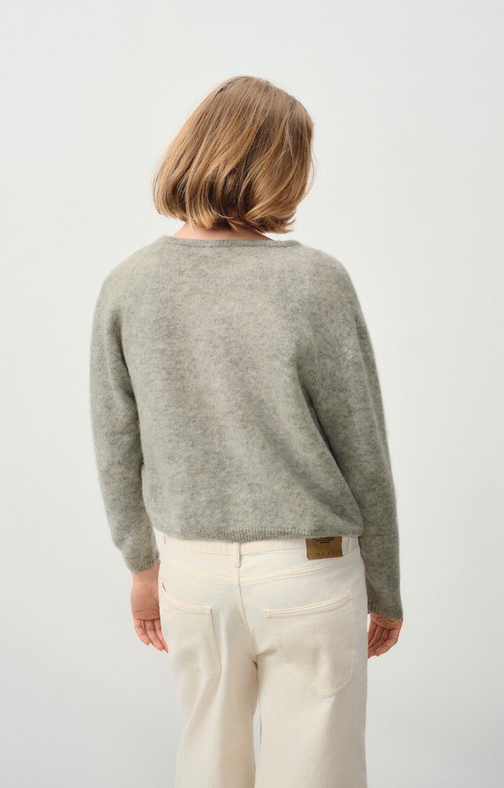 American Vintage Vitow Cardigan in Melange Light Grey