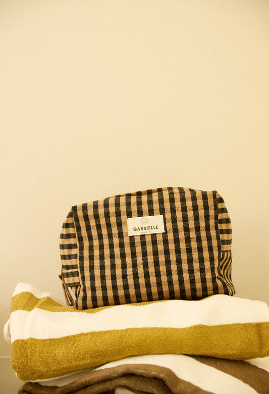 Vichy Café cotton toiletry bag