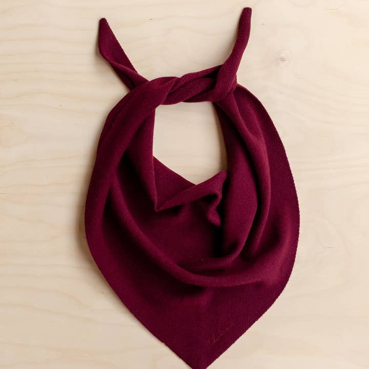 Tbco Merino Wool Triangle Scarf in Burgundy