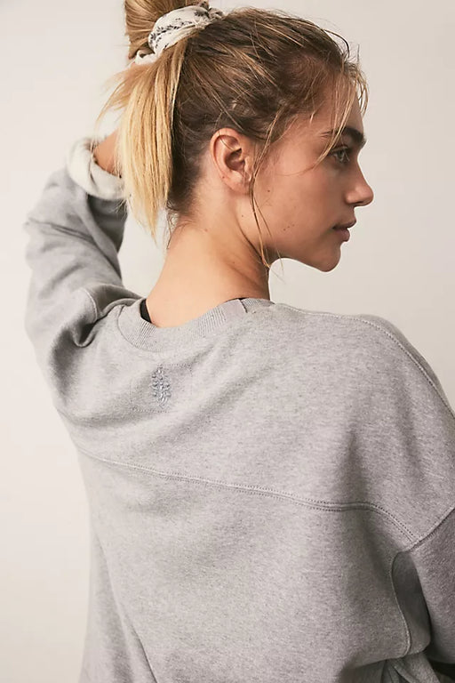 Free People All Star Solid Pullover in Heather Grey