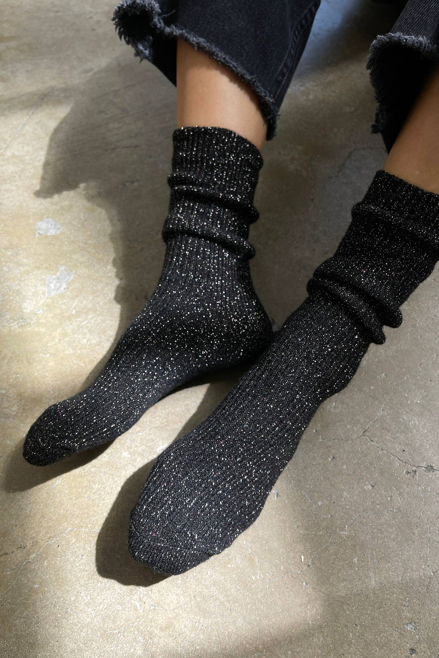Winter Sparkle Socks in Champagne